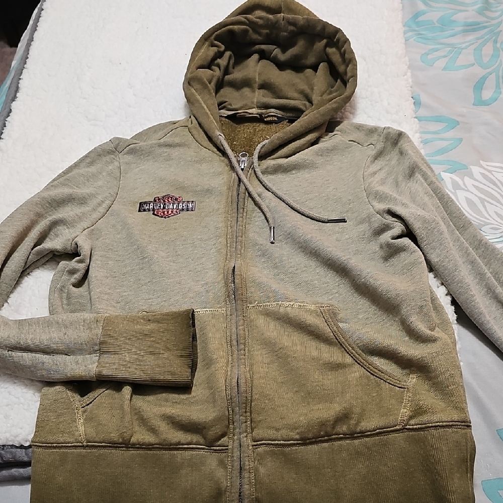 Harley-Davidson Khaki Zip-Up Hoodie